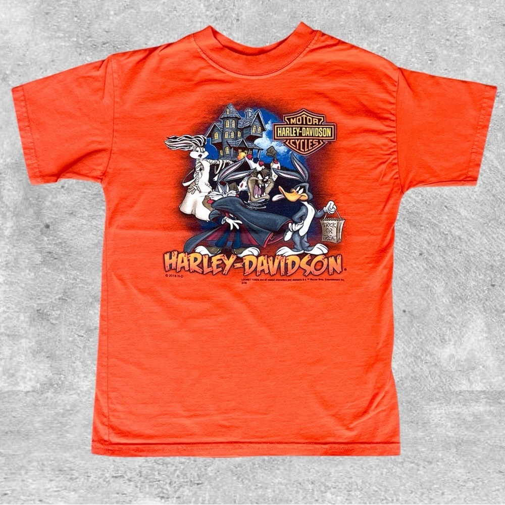Harley-Davidson Trick Or Treat Looney Tunes 2018 Halloween Tee Youth (S/ 6-8)